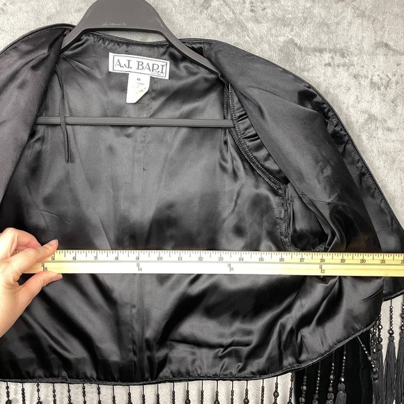 Vintage 80s Whimsigoth Velvet Cropped Fringe Tassel Evening Jacket Small Travel - Picture 5 of 9